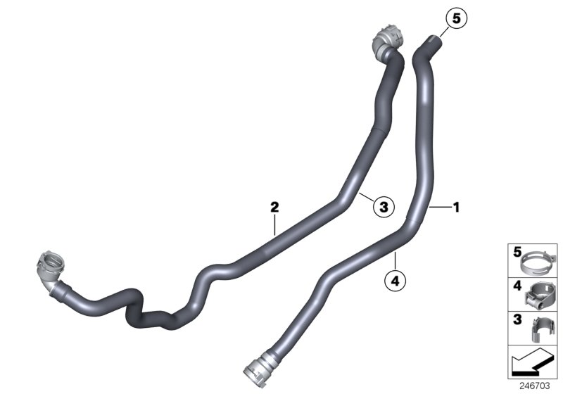 Водяные шланги для BMW E82 M Coupé N54T (схема запчастей)