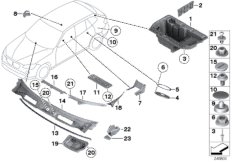 Монтажные детали, кузов для BMW E84 X1 20dX N47 (схема запасных частей)