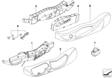 Сиденье Пд детали привода сиденья для BMW E83 X3 3.0d M57N (схема запасных частей)
