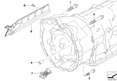 Крепление/дополнит.элементы КПП для BMW E71 X6 35iX N54 (схема запасных частей)