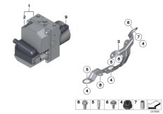 Гидроагрегат DSC/кронштейн для BMW RR3 Coupé N73 (схема запасных частей)