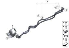 Теплообменник/трубопровод радиатора КПП для BMW E84 X1 16i N20 (схема запасных частей)