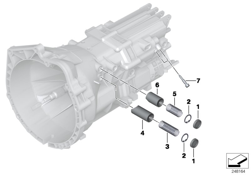 GS6-17DG Детали механизма ПП для BMW F30 316d N47N (схема запчастей)