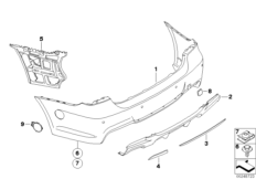 Аэродинамический к-т BMW Performance Зд для BMW E91 325xi N52N (схема запасных частей)