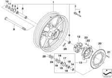 Литой диск Зд для BMW R131 G 650 GS 11 (0188,0189) 0 (схема запасных частей)