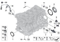 Блок цилиндров/дополнительные элементы для BMW E84 X1 20iX N20 (схема запасных частей)