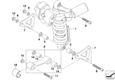 Амортизационная стойка Зд ESA для MOTO K43 K 1200 R Sport (0585,0595) 0 (схема запасных частей)
