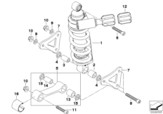 амортизационная стойка Зд для BMW K43 K 1300 R (0518,0519) 0 (схема запасных частей)