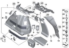 Обшивка багажного отделения П для BMW F07 530dX N57 (схема запасных частей)