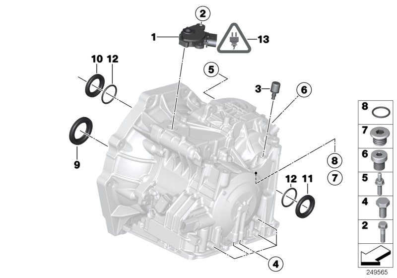 GA6F21WA - Дополн.элементы/уплотнители для BMW R57N Cooper S N18 (схема запчастей)