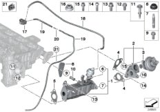 Система нейтрализации ОГ, охлаждение для BMW R55N One D N47N (схема запасных частей)