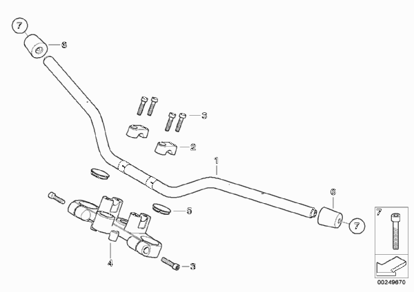 Руль для BMW R134 G 650 GS Sertão (0136, 0146) 0 (схема запчастей)