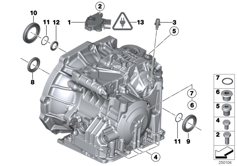 GA6F21WA - Дополн.элементы/уплотнители для BMW R61 Cooper SD ALL4 N47N (схема запчастей)