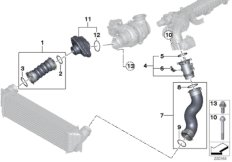 Сист.впуска воздуховода наддув.возд./AGR для BMW F02N 730Ld N57N (схема запасных частей)