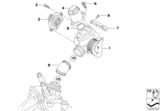 Корпус дроссельной заслонки для BMW C1N C1 (0191) 0 (схема запасных частей)