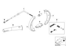 Стояночный тормоз/тормозные колодки для BMW E46 325i M54 (схема запасных частей)