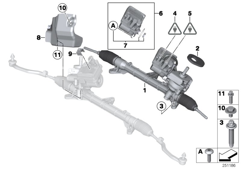 Электромех.усилитель рул.привода (EPS) для BMW R56 Cooper N12 (схема запчастей)