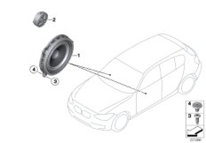 Детали динамика в двери Пд для BMW F39 X2 18i B32 (схема запасных частей)