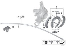 Стояночный тормоз/тормозные колодки для BMW F30 320i N20 (схема запасных частей)