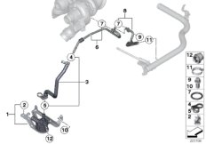 Система охлаждения-турбонагнетатель для BMW F21N 120i N13 (схема запасных частей)