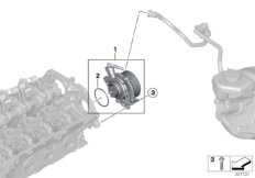 Вакуумный насос с трубопроводом для BMW F20 116i N13 (схема запасных частей)