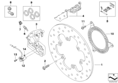 Тормозной механизм заднего колеса для MOTO R131 G 650 GS 11 (0188,0189) 0 (схема запасных частей)