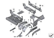 Дополнит.элементы пола багажника для BMW R58 Cooper N16 (схема запасных частей)