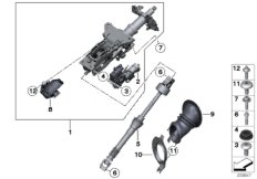 Рулевая колонка с электропр./доп.детали для BMW E63N 650i N62N (схема запасных частей)
