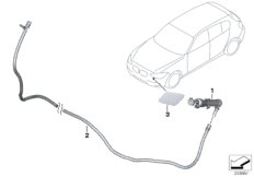 Детали системы омывателей фар для BMW F22 218i B38 (схема запасных частей)
