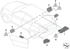 Детали усилителя разнесенной антенны для BMW E71 X6 35iX N55 (схема запасных частей)