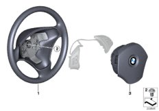 Многофункц.рулевое колесо кожа/НПБ для BMW E90N 330i N52N (схема запасных частей)
