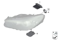 Фары: электронные детали/лампы для BMW F10N 530dX N57N (схема запасных частей)