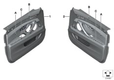 Обшивка передней двери Individual для BMW F10N 535dX N57Z (схема запасных частей)