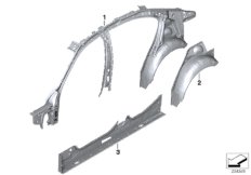 Боковой каркас Внутр для BMW F80N M3 S55 (схема запасных частей)