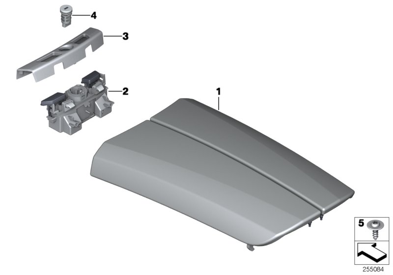 Подлокотник на центральной консоли для BMW F07 535iX N55 (схема запчастей)