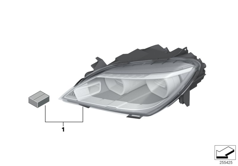 К-т дооснащения светодиодными фарами для BMW F13 650i N63 (схема запчастей)