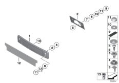 Облицовка, декор.элементы Пд для ROLLS-ROYCE RR3 Coupé N73 (схема запасных частей)