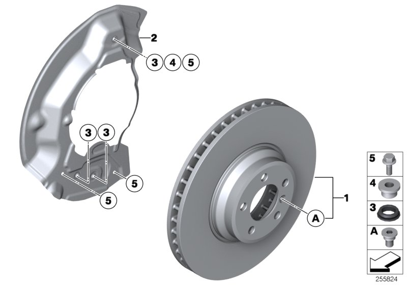 Диск тормозного механизма перед.колеса для BMW RR1N Phantom EWB N73 (схема запчастей)