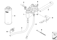 Бачок с Integral ABS для BMW 89V3 K 1200 LT 99 (0545,0555) 0 (схема запасных частей)