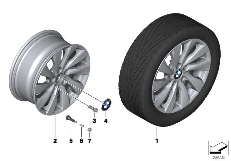 Л/с диск BMW турбинный дизайн 381 для BMW F21 120dX N47N (схема запчастей)