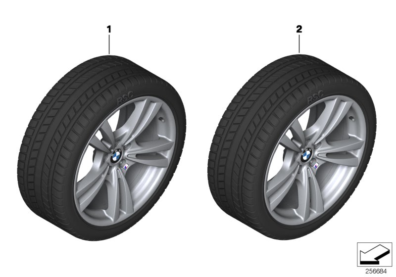 Колесо в сб.зим.M V-образн.сп.299M-20" для BMW E70 X5 M S63 (схема запчастей)