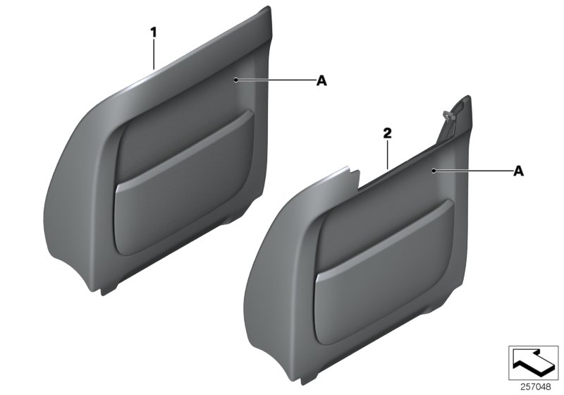 Инд.задняя панель сиденья кожа для BMW F10N 535dX N57Z (схема запчастей)