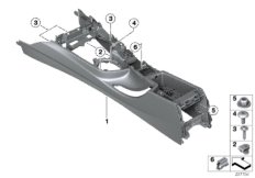 Кронштейн центральной консоли для BMW F32N 435dX N57Z (схема запасных частей)