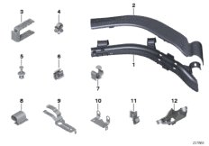 Элементы крепления жгута проводов для BMW E89 Z4 30i N52N (схема запасных частей)