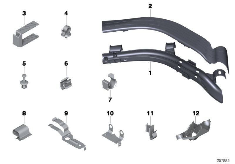 Элементы крепления жгута проводов для BMW E89 Z4 35i N54 (схема запчастей)
