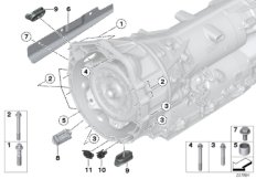 Крепление/дополнит.элементы КПП для BMW F25 X3 28iX N20 (схема запасных частей)