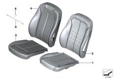 Набивка и обивка базового сиденья Пд для BMW F22 230i B48 (схема запасных частей)