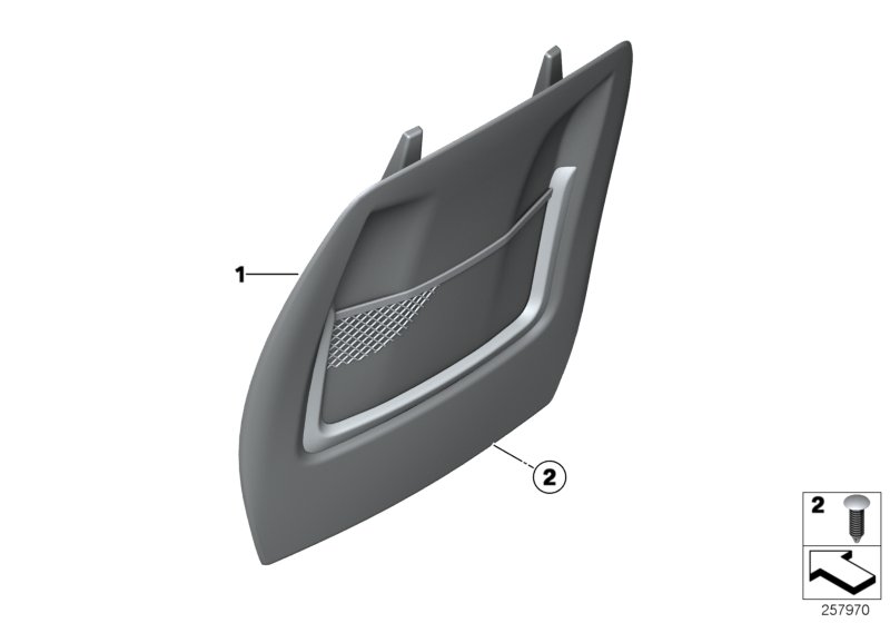 Накладки спинки переднего сиденья для BMW F32 420iX B48 (схема запчастей)