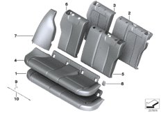 Набивка и обивка базового сиденья Зд для BMW F21N 118dX B47 (схема запасных частей)