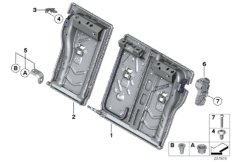 Каркас подушки базового сиденья Зд для BMW F21N 118dX B47 (схема запасных частей)